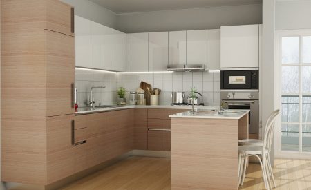 Acrylic and Laminate Mix Kitchen Design